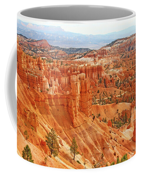 Bryce Canyon Red Rock Hoodoos Trees Mountains Coffee Mug featuring the photograph Bryce Canyon red rock hoodoos trees mountains 6545 by David Frederick