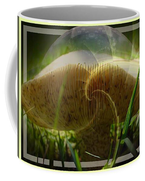 Mushroom Coffee Mug featuring the photograph Bubble on a Mushroom by Doris Aguirre