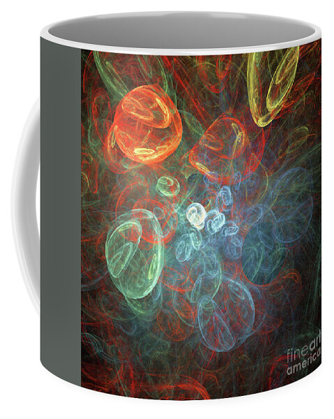 Fractals Coffee Mug featuring the digital art Bubbling Fire and Ice by Elisabeth Lucas