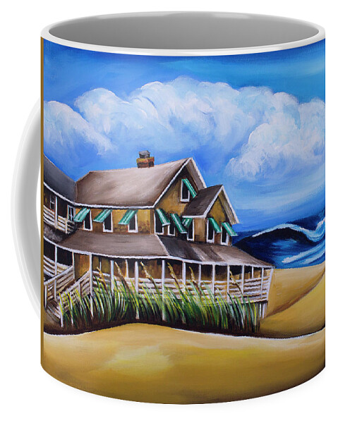 Nags Head Coffee Mug featuring the painting Buchanan Cottage No 05 by Barbara Noel
