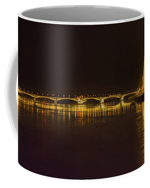 Panorama Coffee Mug featuring the photograph Budapest By Night - Over Danube River by Stefano Senise