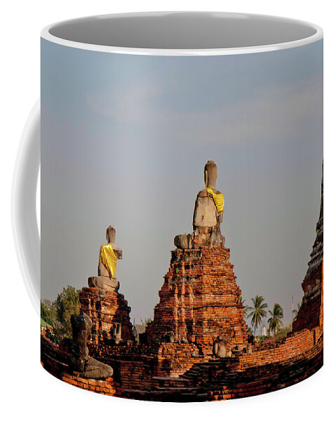 Buddha Coffee Mug featuring the photograph Buddha Statue, Sunset by Gary Hughes