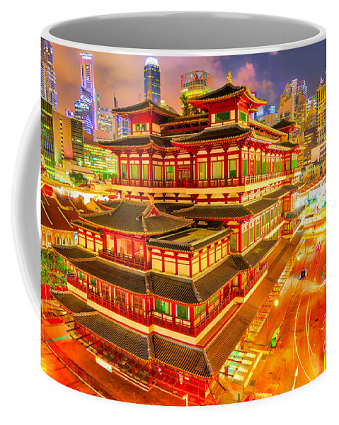 Singapore Coffee Mug featuring the photograph Buddha Tooth Relic Temple by Benny Marty