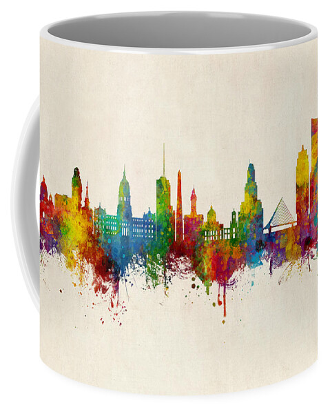 Buenos Aires Coffee Mug featuring the digital art Buenos Aires Argentina Skyline by Michael Tompsett