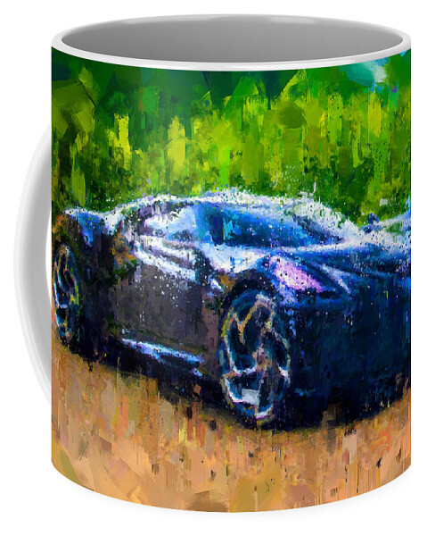 Impressionism Coffee Mug featuring the painting Bugatti La Voiture Noire by Vart Studio