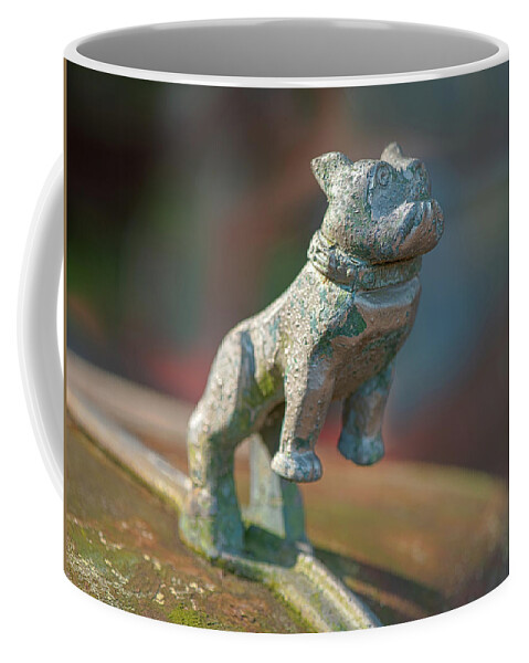 Old Car Coffee Mug featuring the photograph Bulldog Hood Ornament by Minnie Gallman