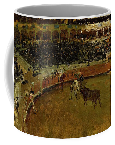 Bullfight Coffee Mug featuring the painting 'Bullfight', ca. 1869, Spanish School, Oil on canvas, 30,3 cm x 46,2 cm... by Mariano Fortuny y Marsal -1838-1874-