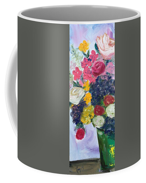 Flowers Coffee Mug featuring the painting Bunch of Happy by Roxy Rich