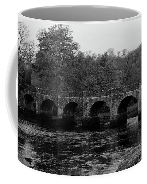 Donegal On Your Wall Coffee Mug featuring the photograph Castle Bridge in Buncrana Donegal Ireland bw by Eddie Barron