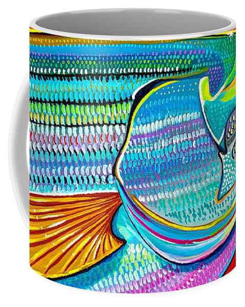 Striped Bass Coffee Mug featuring the painting Bunker Buster by Mark Ray