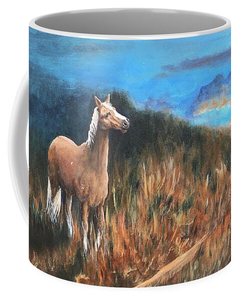 Landscape Coffee Mug featuring the painting Burden is light by Katherine Caughey