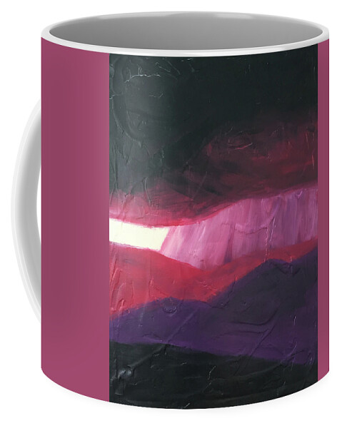 Abstract Coffee Mug featuring the painting Burgundy Storm On The Horizon by Carrie MaKenna