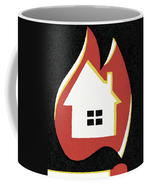 Accident Coffee Mug featuring the drawing Burning House by CSA Images