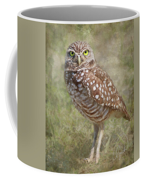 Bird Coffee Mug featuring the photograph Burrowing Owl by Karen Lynch