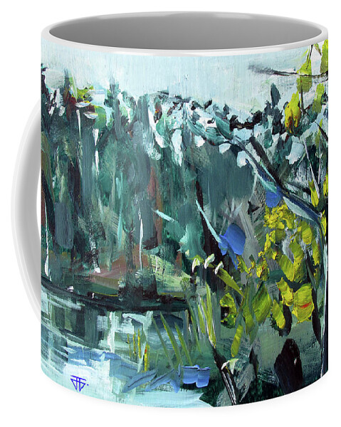  Coffee Mug featuring the painting Burton Dock II by John Gholson