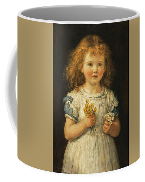 Hugh Cameron Coffee Mug featuring the painting Buttercups and Daisies, 1881 by Hugh Cameron