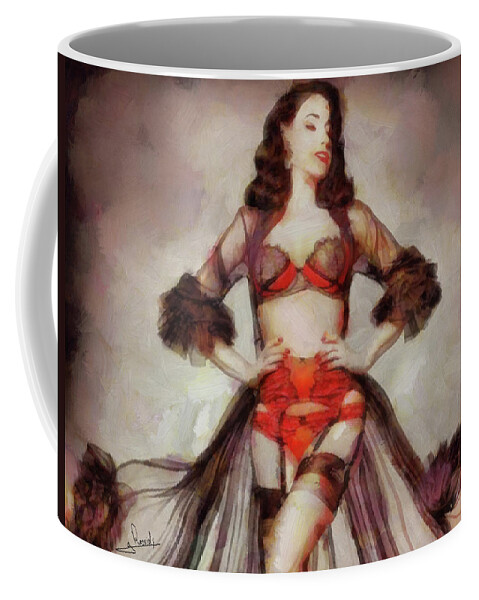Rossidis Coffee Mug featuring the painting Cabaret dancer 9 by George Rossidis
