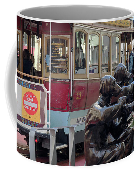 Digital Coffee Mug featuring the photograph Cable Car and Paparazzi Dogs 2 by Dragan Kudjerski