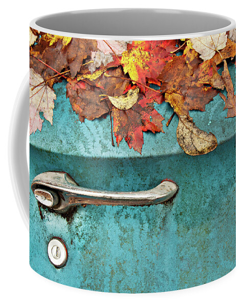 Old Car Coffee Mug featuring the photograph Caddie by Minnie Gallman