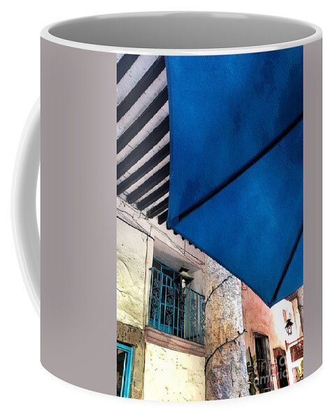 Cafe Coffee Mug featuring the photograph Cafe Umbrella by Diana Rajala