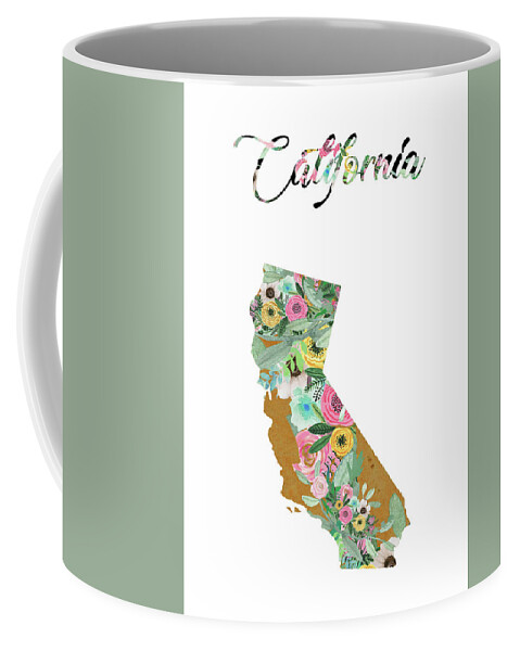 California Collage Coffee Mug featuring the mixed media California by Claudia Schoen