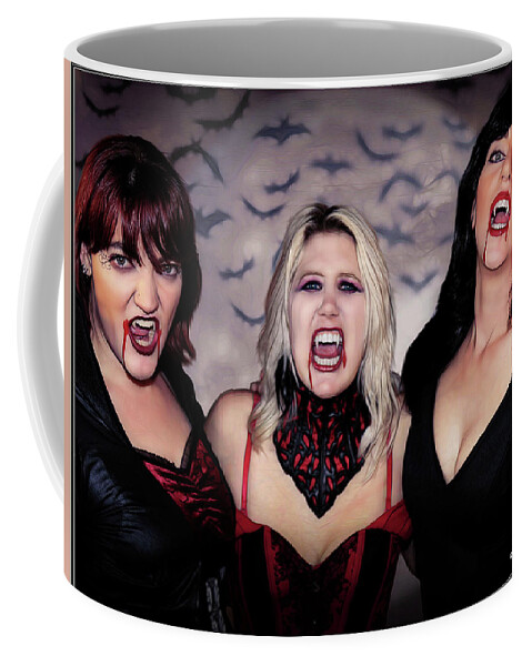 Vampire Coffee Mug featuring the photograph Call Of The Vampires Women by Jon Volden