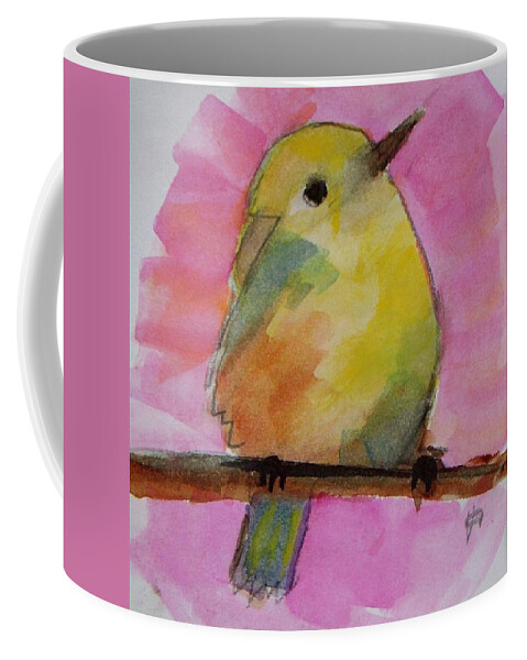 Canada Warbler Coffee Mug featuring the painting Canada Warbler at Dusk by Vesna Antic