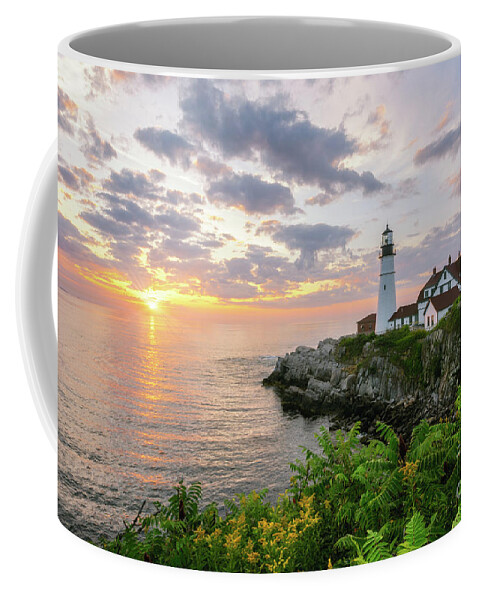 Cape Elizabeth Coffee Mug featuring the photograph Cape Elizabeth First Light by Michael Ver Sprill