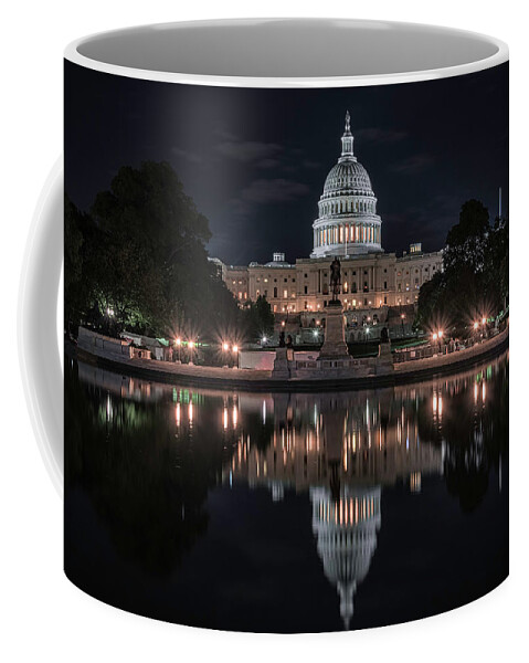 Washington Dc Coffee Mug featuring the photograph Capitol Night by Robert Fawcett