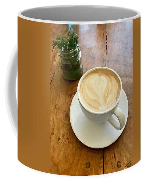 Cappuccino Coffee Mug featuring the photograph Cappuccino and Succulent by Tom Johnson