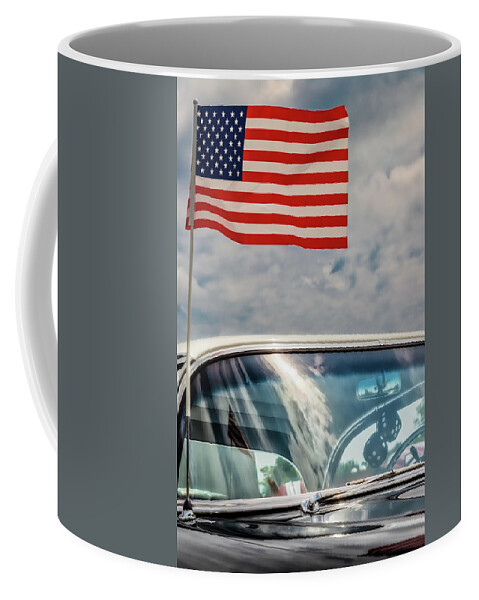 America Coffee Mug featuring the photograph Car Show Flag by Bill Chizek