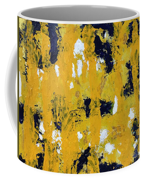 Smile Love Caribbean Yellow Sun Sea Blue Ocean Fun Vacation Coffee Mug featuring the painting Caribbean Escape by Medge Jaspan