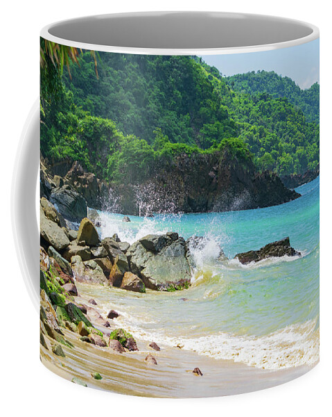 Caribbean Coffee Mug featuring the photograph Caribbean Splash by Liz Albro