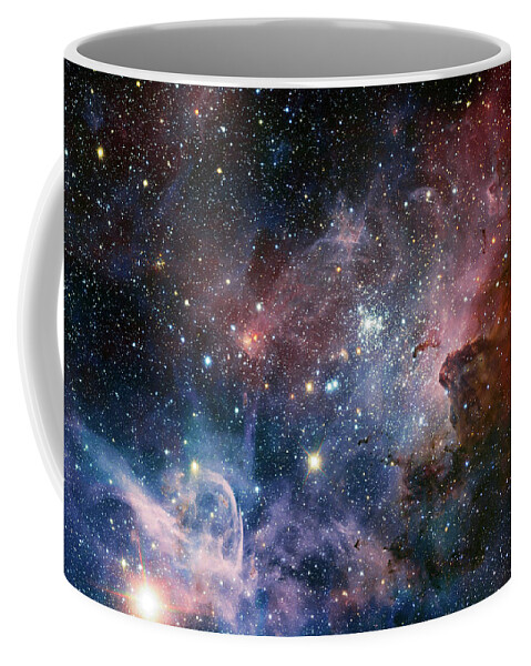 Carina Nebula's Coffee Mug featuring the painting Carina Nebula's hidden secrets by Cosmic Photo