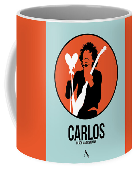 Carlos Santana Coffee Mug featuring the digital art Carlos Santana by Naxart Studio
