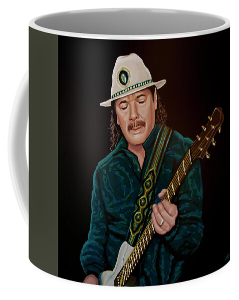 Carlos Santana Coffee Mug featuring the painting Carlos Santana Painting by Paul Meijering