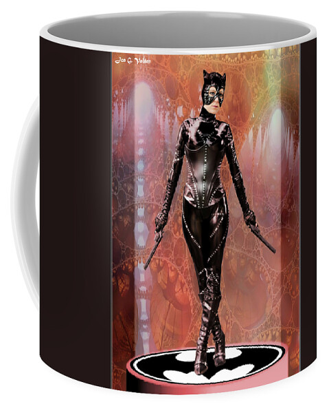 Cat Coffee Mug featuring the photograph Cat in a Bat Beam by Jon Volden