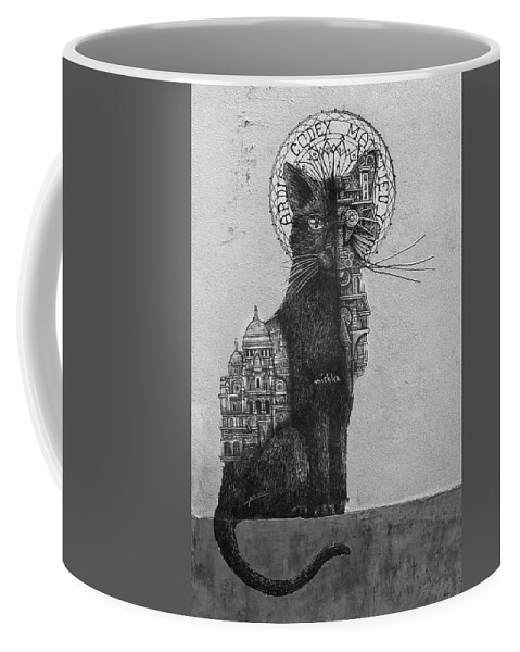 Street Art Coffee Mug featuring the photograph Cat Street Art by Dave Mills