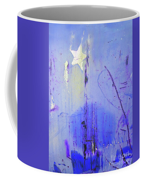 Abstract Coffee Mug featuring the mixed media Catch a Falling Star in Blue by Sharon Williams Eng