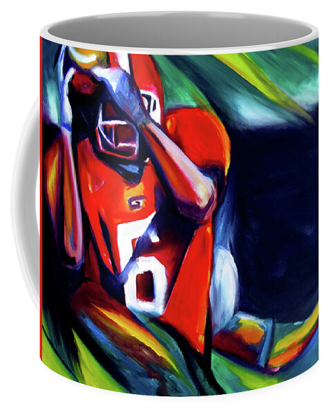 Uga Football Coffee Mug featuring the painting Catch by John Gholson