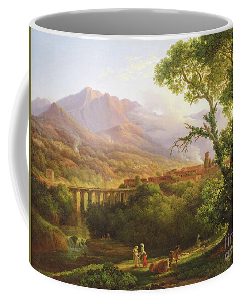Female Coffee Mug featuring the painting Cava De Tirreni, 1816 by Prosper Francois Irenee Barrigues