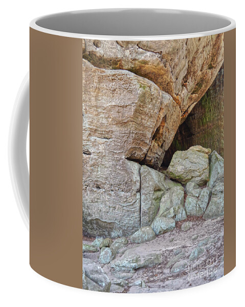 Cliff Coffee Mug featuring the photograph Cave In A Cliff by Phil Perkins