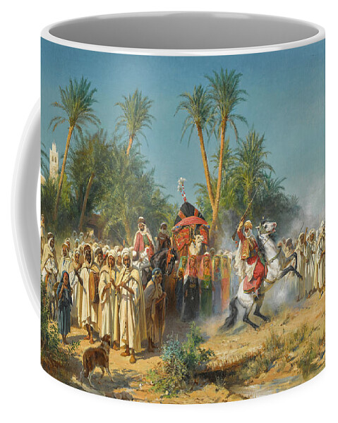 Eugene Girardet Coffee Mug featuring the painting Celebration in Biskra, 1879 by Eugene Girardet