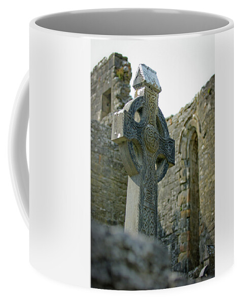 Celtic Coffee Mug featuring the photograph Celtic Cross in Ireland by Mark Duehmig