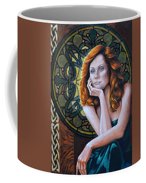 Redhead Coffee Mug featuring the painting Celtic Dream by Joan Garcia