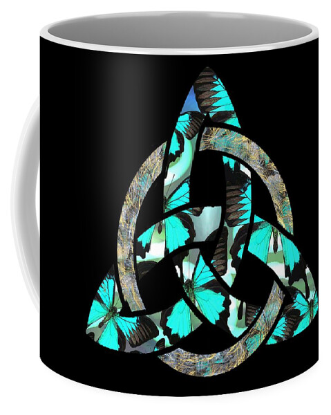 Celtic Triquetra Coffee Mug featuring the drawing Celtic Triquetra or Trinity Knot Symbol 2 by Joan Stratton