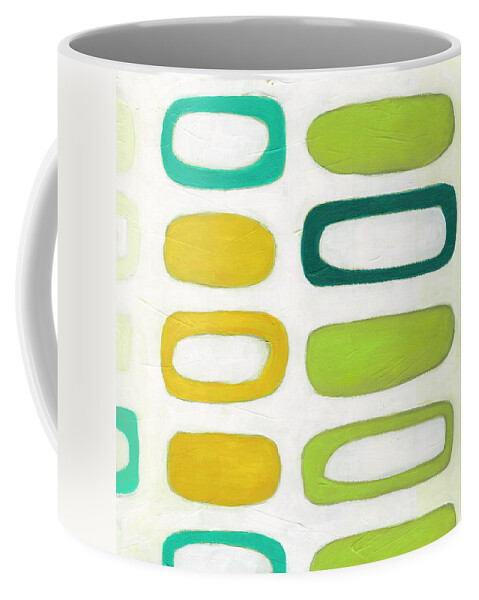Abstract Coffee Mug featuring the painting Chain Reaction I by June Erica Vess
