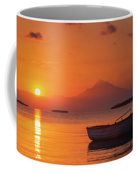 Aegean Sea Coffee Mug featuring the photograph Chalkidiki Sunrise by Evgeni Dinev