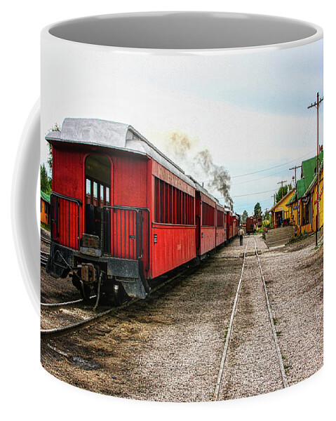 Railyard Coffee Mug featuring the photograph Chama Railyard by Dale R Carlson
