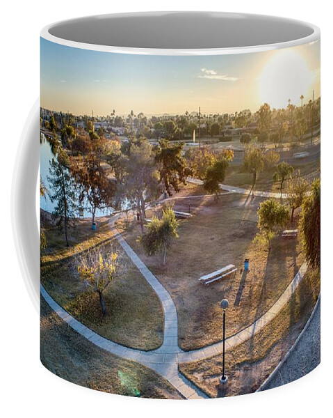 Aerial Shot Coffee Mug featuring the photograph Chaparral Park by Anthony Giammarino